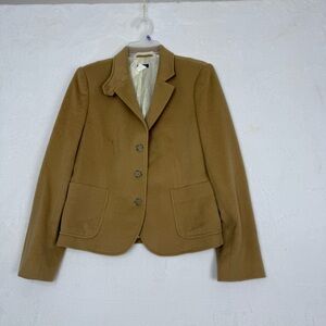 J.Crew Wool Blend Blazer Camel Brown Classic Tailored Jacket Size M